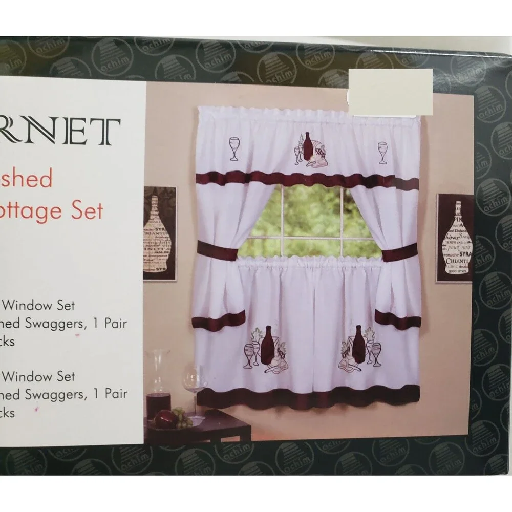 Embellished Cottage Curtains Tailored Set (58